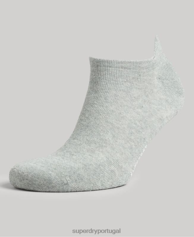 pacote de meias de algodão orgânico homens cinza acessórios Superdry 2208H1659