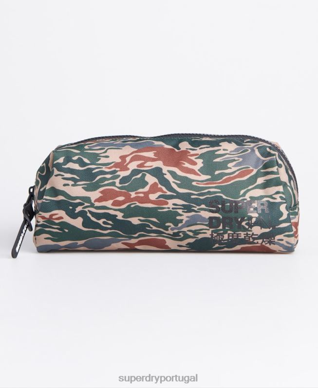 estojo de lápis clássico homens caqui acessórios Superdry 2208H6443
