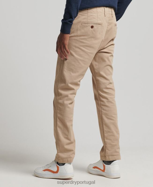 calças chino slim oficiais homens bege roupas Superdry 2208H6474