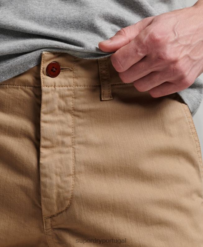 calças chino slim oficiais homens bege roupas Superdry 2208H91