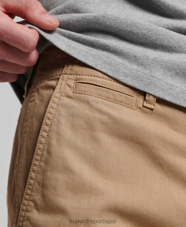 calças chino slim oficiais homens bege roupas Superdry 2208H91