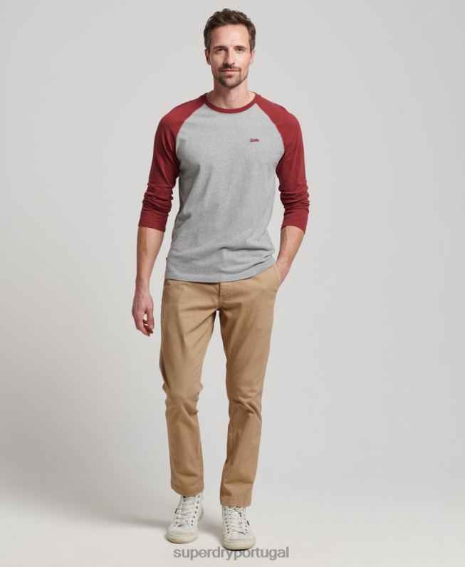 calças chino slim oficiais homens bege roupas Superdry 2208H91