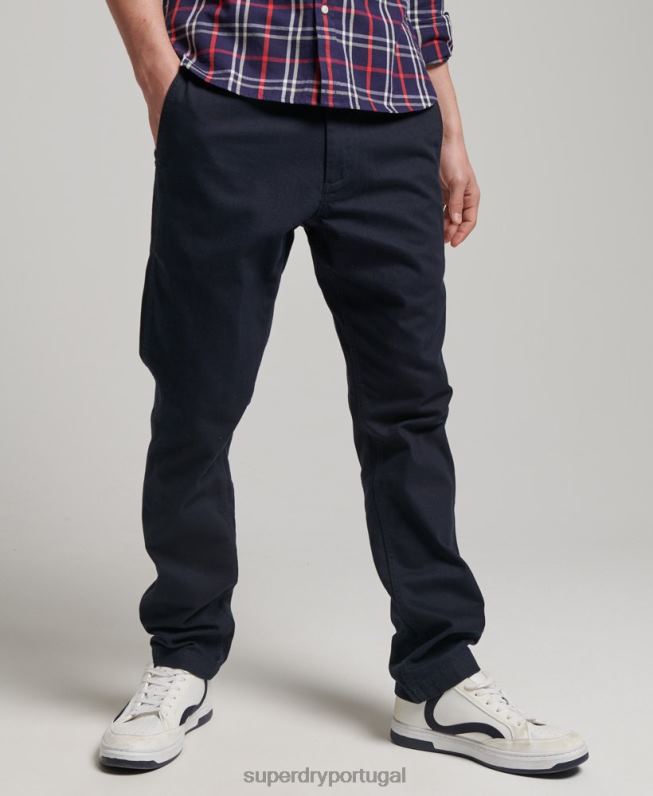 calças chino slim oficiais homens marinha roupas Superdry 2208H6487