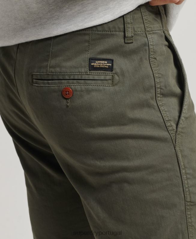 calças chino slim oficiais homens verde roupas Superdry 2208H6464