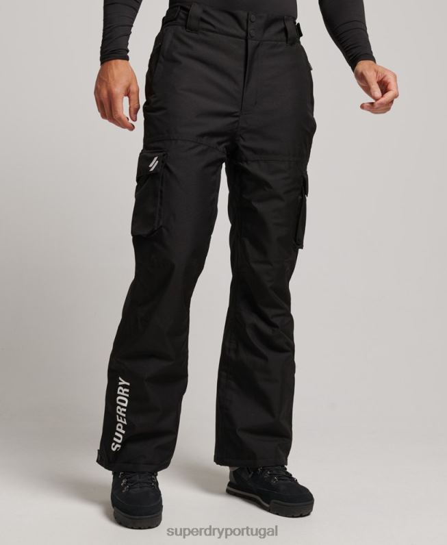 calças de resgate de esqui homens preto roupas Superdry 2208H1386
