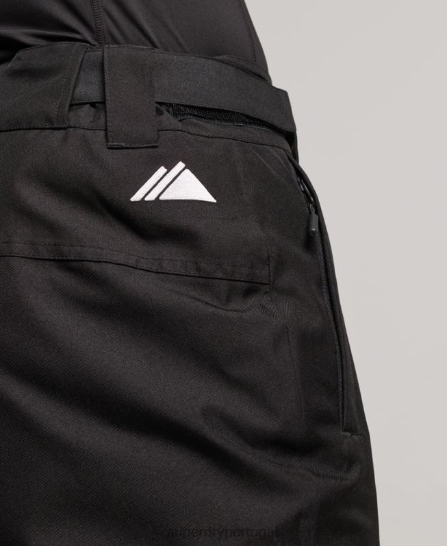 calças de resgate de esqui homens preto roupas Superdry 2208H1386