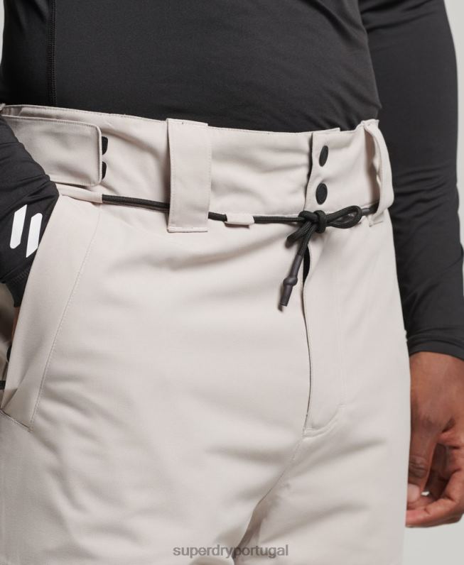 calças de resgate final de esqui homens cinza claro roupas Superdry 2208H1371
