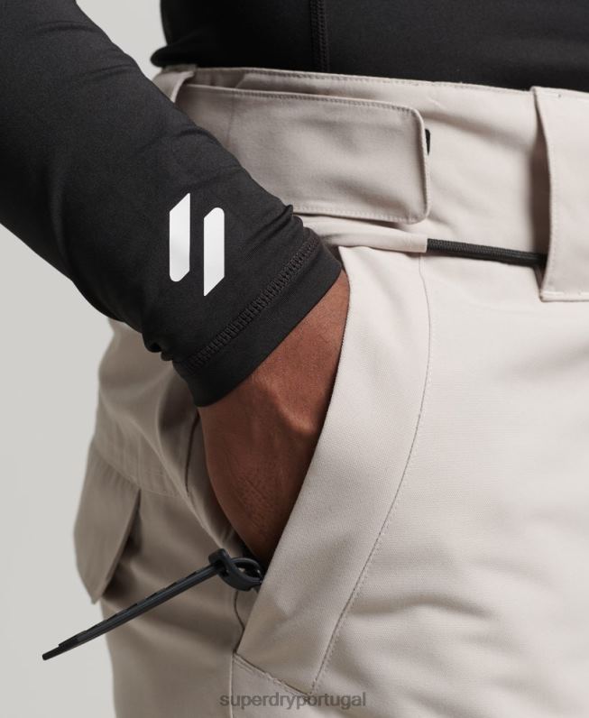 calças de resgate final de esqui homens cinza claro roupas Superdry 2208H1371