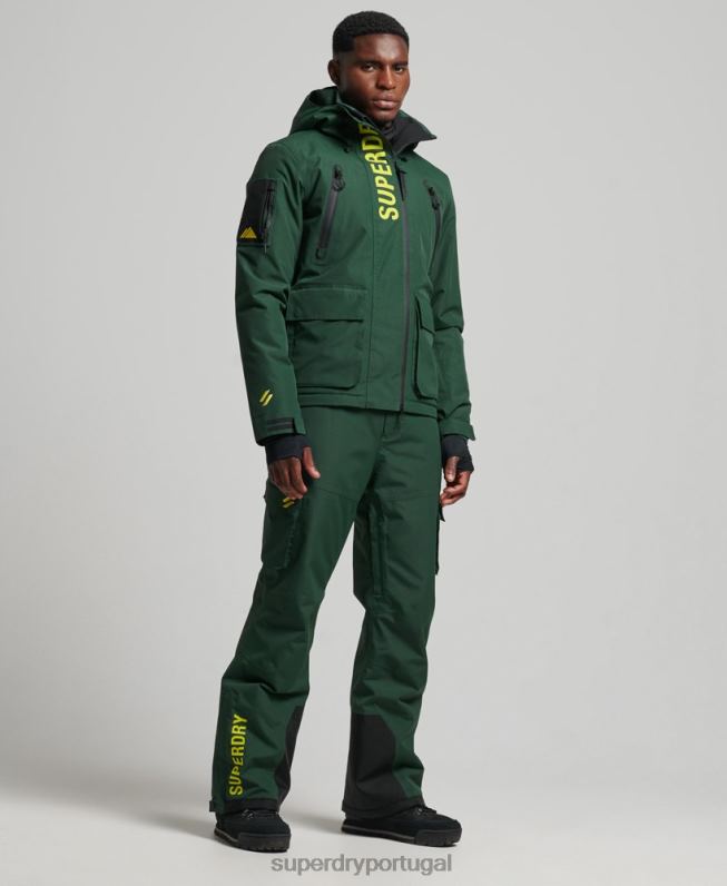 calças de resgate final de esqui homens verde roupas Superdry 2208H1380