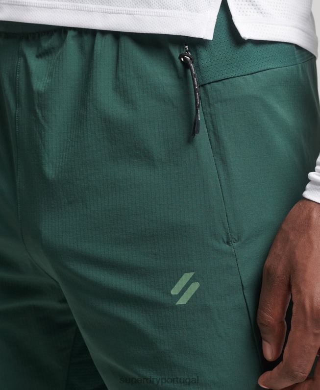 calças de trilha de tecido elástico homens verde roupas Superdry 2208H5382