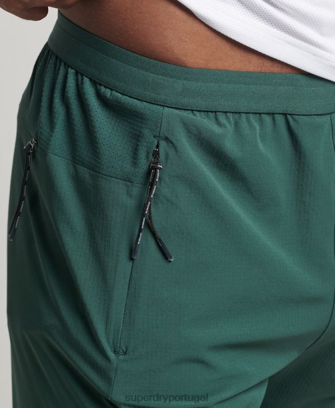 calças de trilha de tecido elástico homens verde roupas Superdry 2208H5382