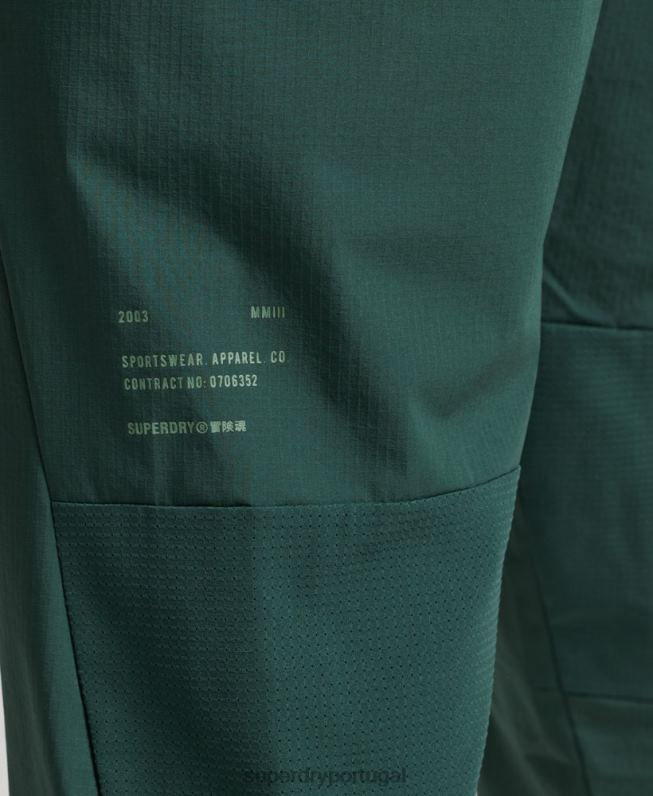 calças de trilha de tecido elástico homens verde roupas Superdry 2208H5382