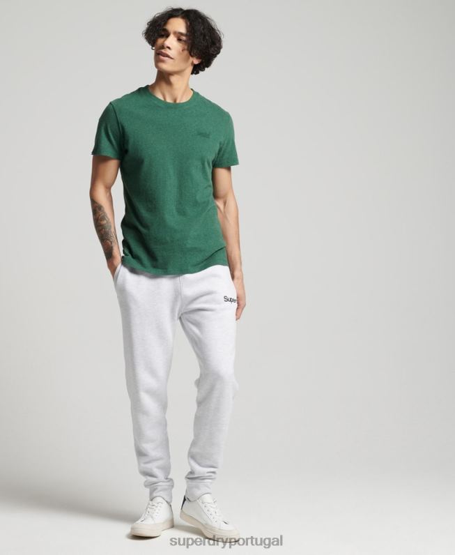 core logo joggers clássicos homens cinza claro roupas Superdry 2208H6422