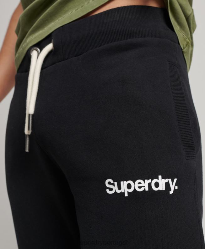 core logo joggers clássicos homens preto roupas Superdry 2208H6441