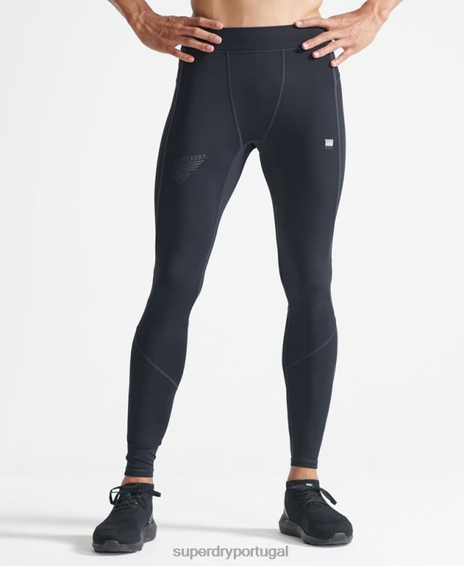 correr calças apertadas homens preto roupas Superdry 2208H1438