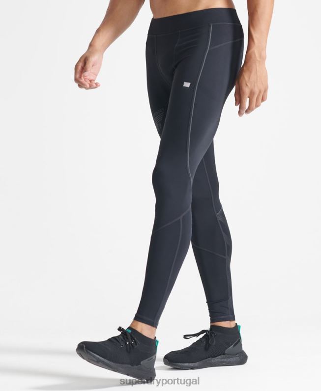 correr calças apertadas homens preto roupas Superdry 2208H1438