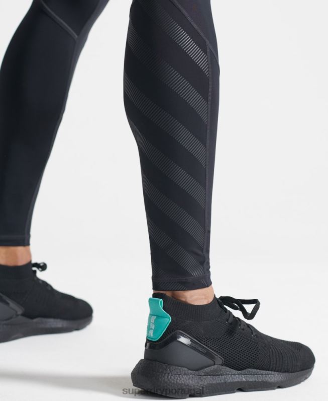correr calças apertadas homens preto roupas Superdry 2208H1438
