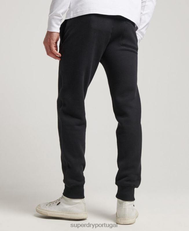 jogger com logo bordado vintage homens preto roupas Superdry 2208H105
