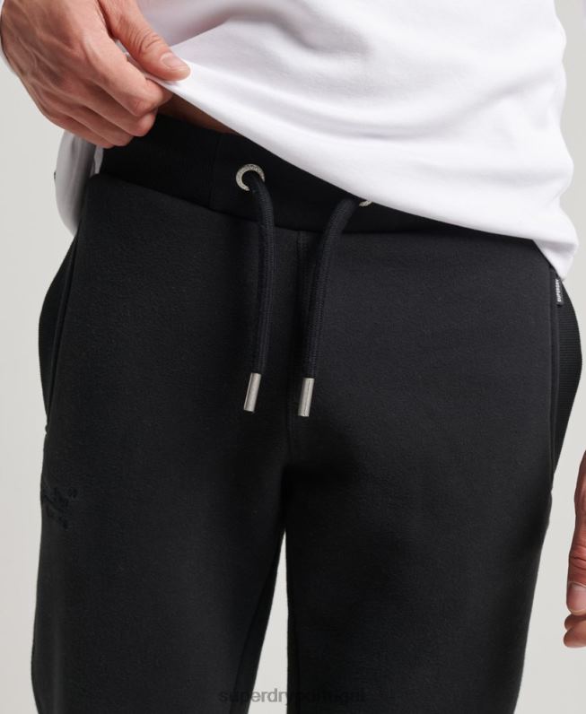 jogger com logo bordado vintage homens preto roupas Superdry 2208H105