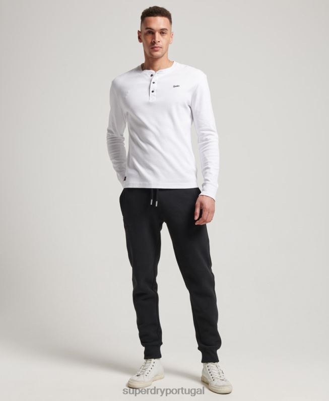 jogger com logo bordado vintage homens preto roupas Superdry 2208H105