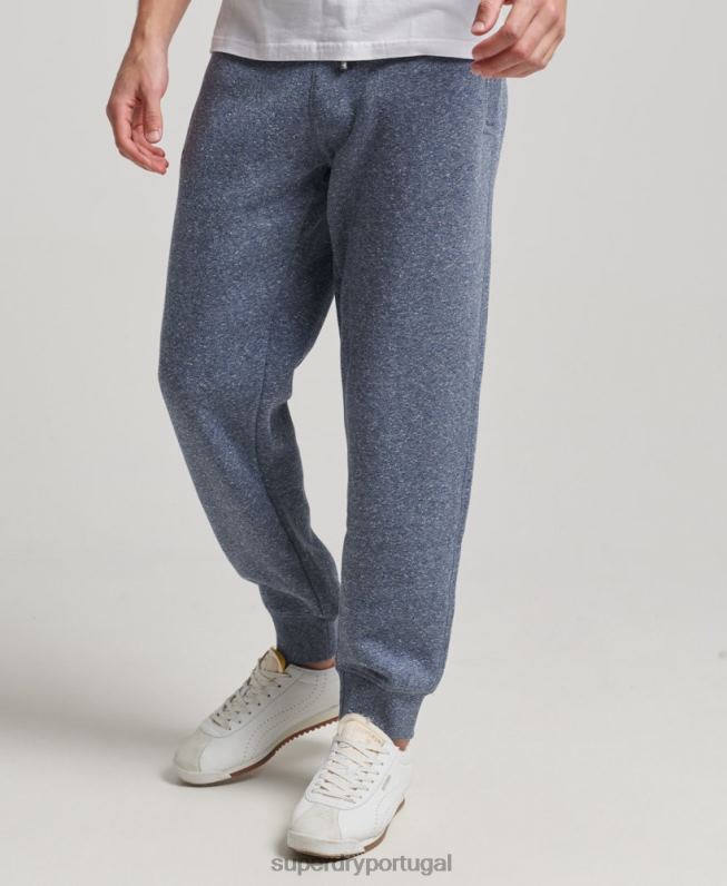 jogger vintage com logo bordado homens azul roupas Superdry 2208H6484