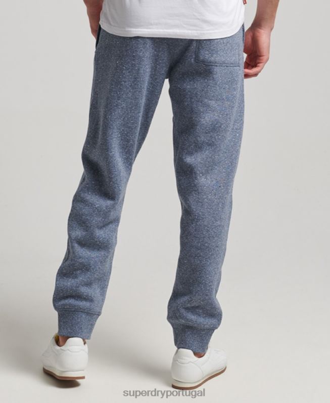 jogger vintage com logo bordado homens azul roupas Superdry 2208H6484