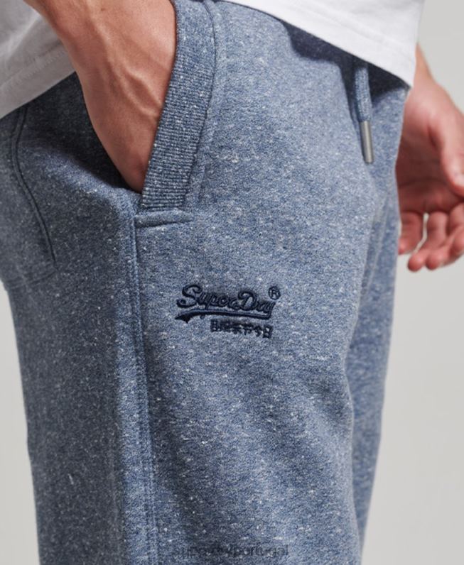 jogger vintage com logo bordado homens azul roupas Superdry 2208H6484