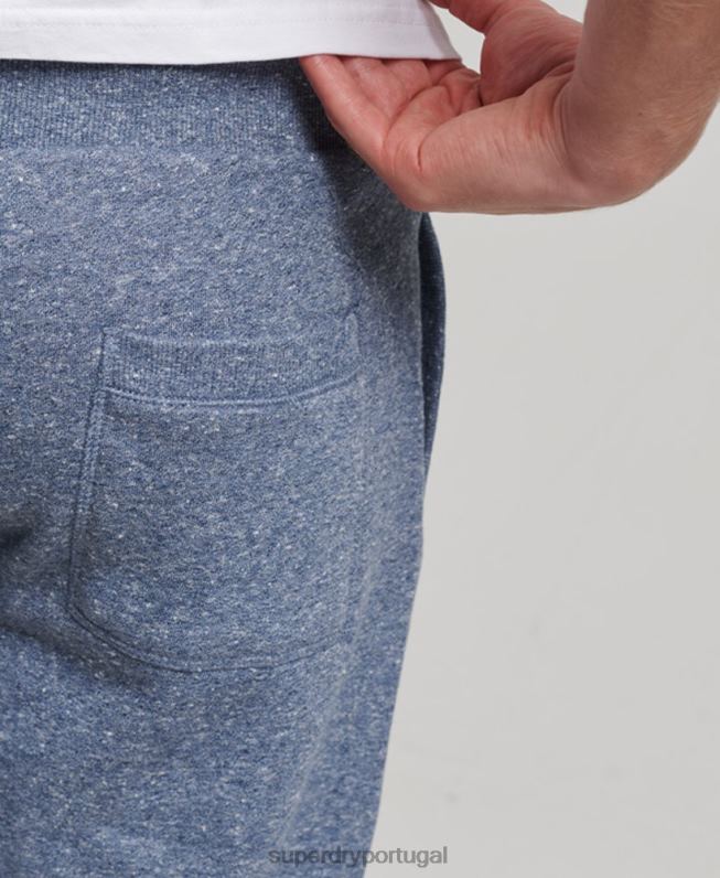 jogger vintage com logo bordado homens azul roupas Superdry 2208H6484