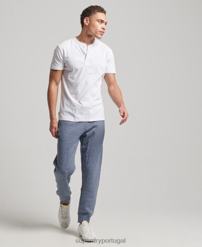 jogger vintage com logo bordado homens azul roupas Superdry 2208H6484
