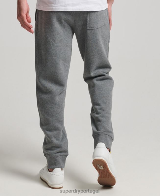 jogger vintage com logo bordado homens cinza roupas Superdry 2208H6483
