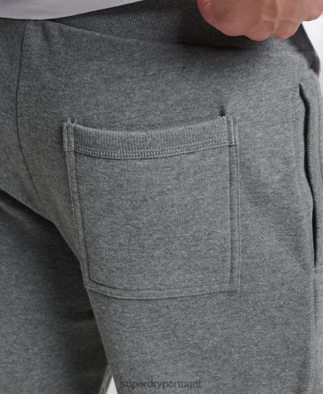 jogger vintage com logo bordado homens cinza roupas Superdry 2208H6483