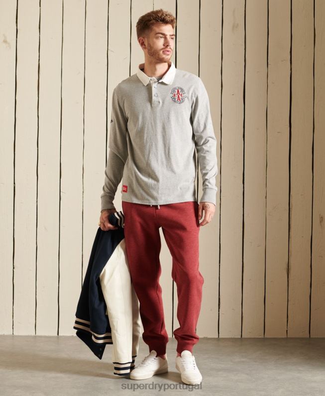 jogger vintage com logo bordado homens vermelho roupas Superdry 2208H6482