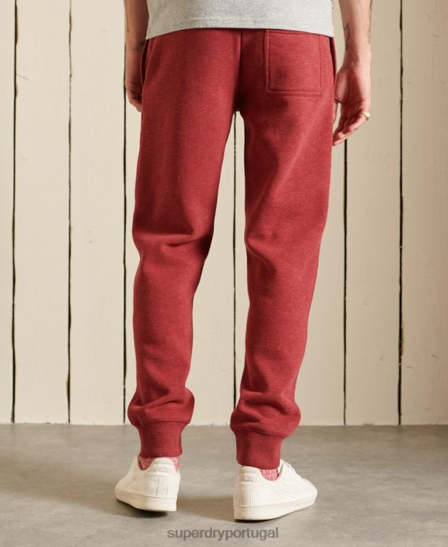 jogger vintage com logo bordado homens vermelho roupas Superdry 2208H6482