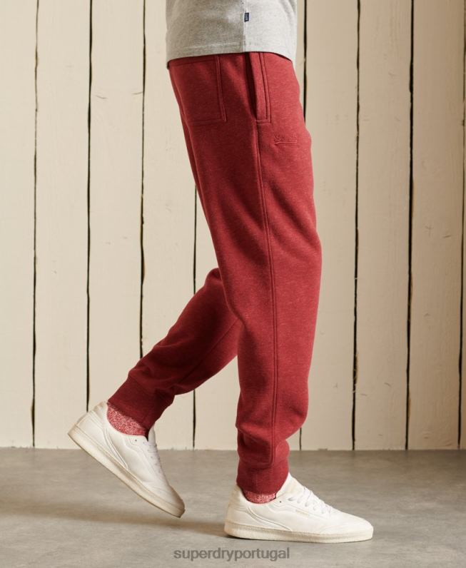 jogger vintage com logo bordado homens vermelho roupas Superdry 2208H6482