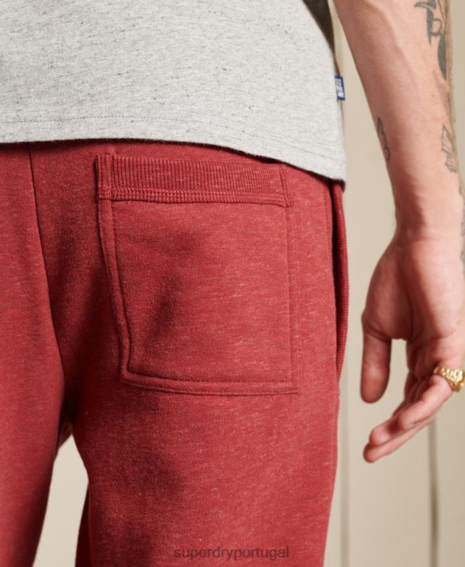jogger vintage com logo bordado homens vermelho roupas Superdry 2208H6482