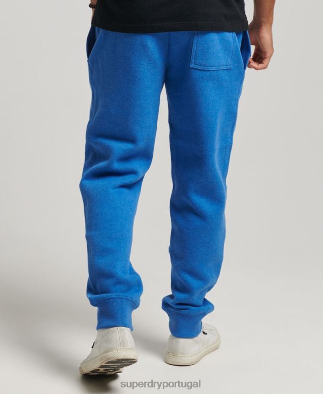 jogger vintage de algodão orgânico com logo bordado homens azul roupas Superdry 2208H6371