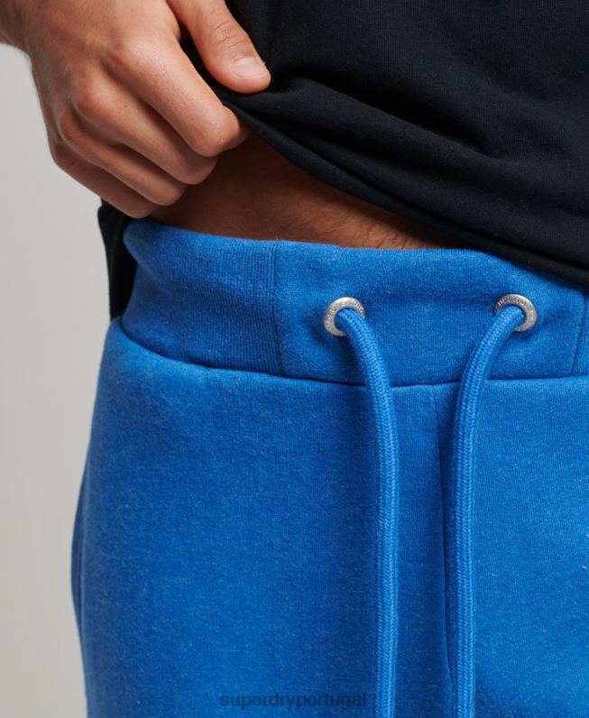 jogger vintage de algodão orgânico com logo bordado homens azul roupas Superdry 2208H6371