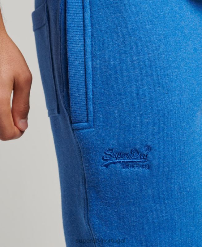 jogger vintage de algodão orgânico com logo bordado homens azul roupas Superdry 2208H6371