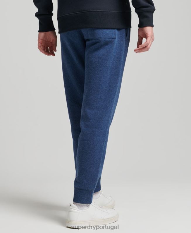 jogger vintage de algodão orgânico com logo bordado homens azul roupas Superdry 2208H6383