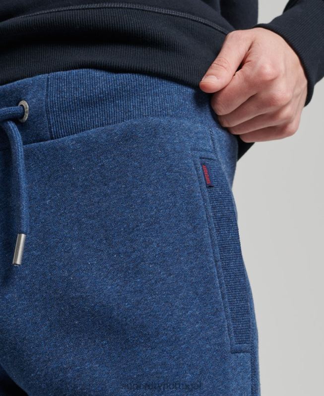 jogger vintage de algodão orgânico com logo bordado homens azul roupas Superdry 2208H6383