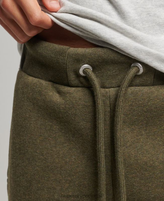 jogger vintage de algodão orgânico com logo bordado homens caqui roupas Superdry 2208H6372