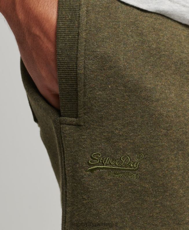 jogger vintage de algodão orgânico com logo bordado homens caqui roupas Superdry 2208H6372