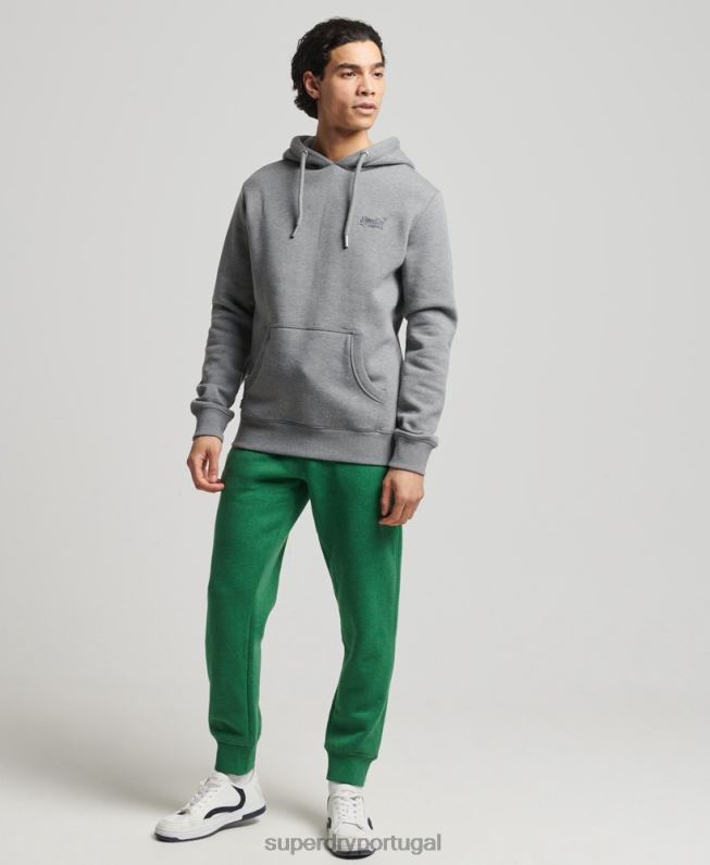 jogger vintage de algodão orgânico com logo bordado homens verde roupas Superdry 2208H6381