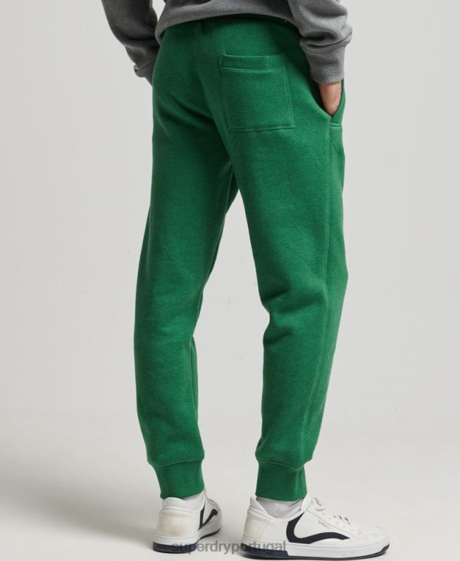 jogger vintage de algodão orgânico com logo bordado homens verde roupas Superdry 2208H6381