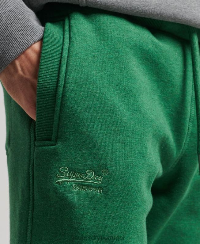 jogger vintage de algodão orgânico com logo bordado homens verde roupas Superdry 2208H6381