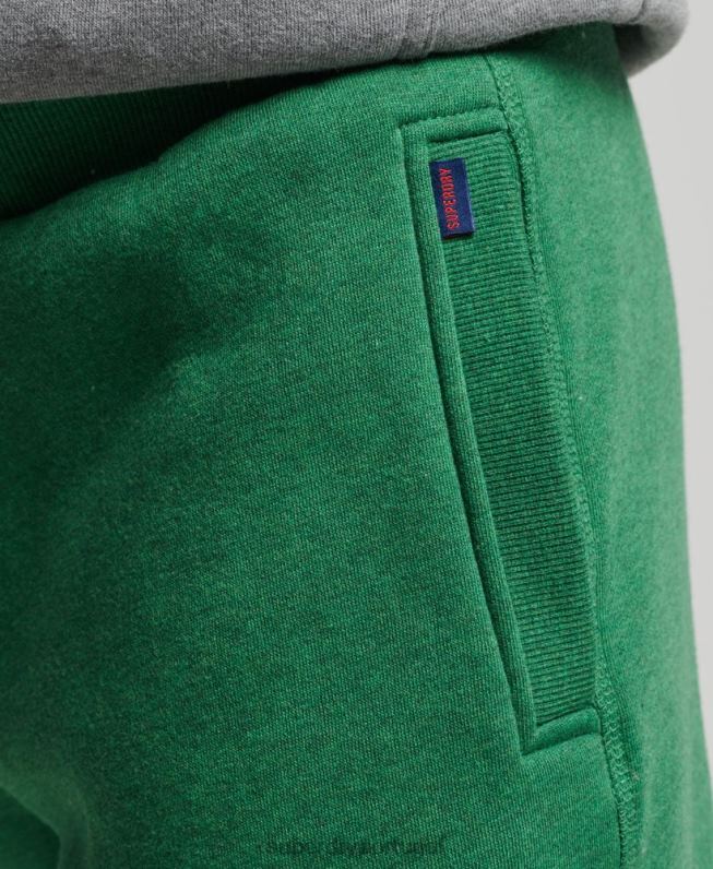 jogger vintage de algodão orgânico com logo bordado homens verde roupas Superdry 2208H6381