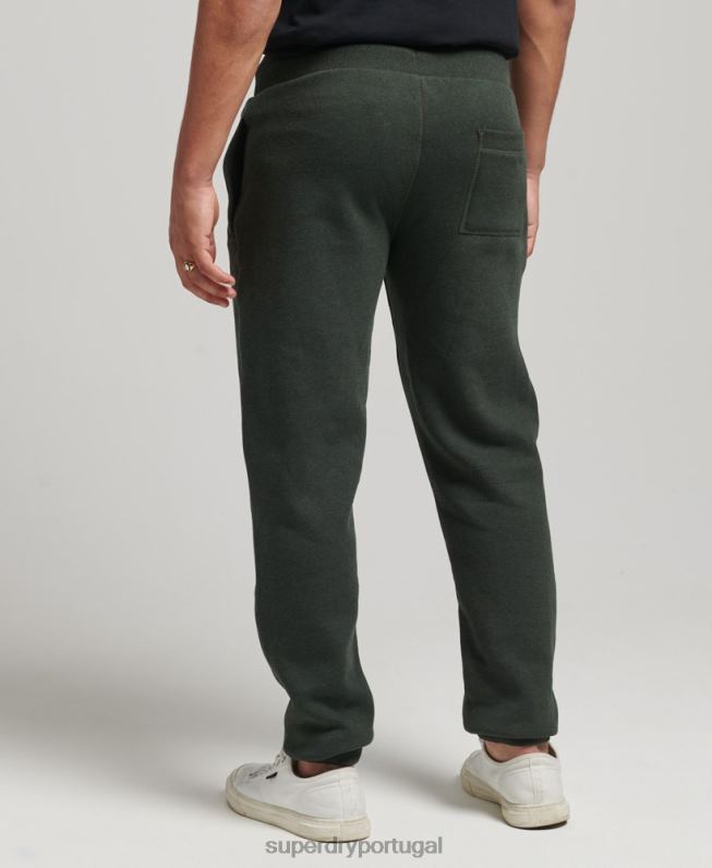 jogger vintage de algodão orgânico com logo bordado homens verde roupas Superdry 2208H6437