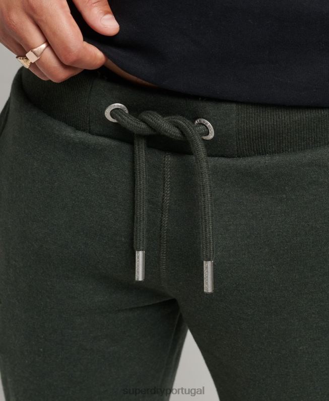 jogger vintage de algodão orgânico com logo bordado homens verde roupas Superdry 2208H6437