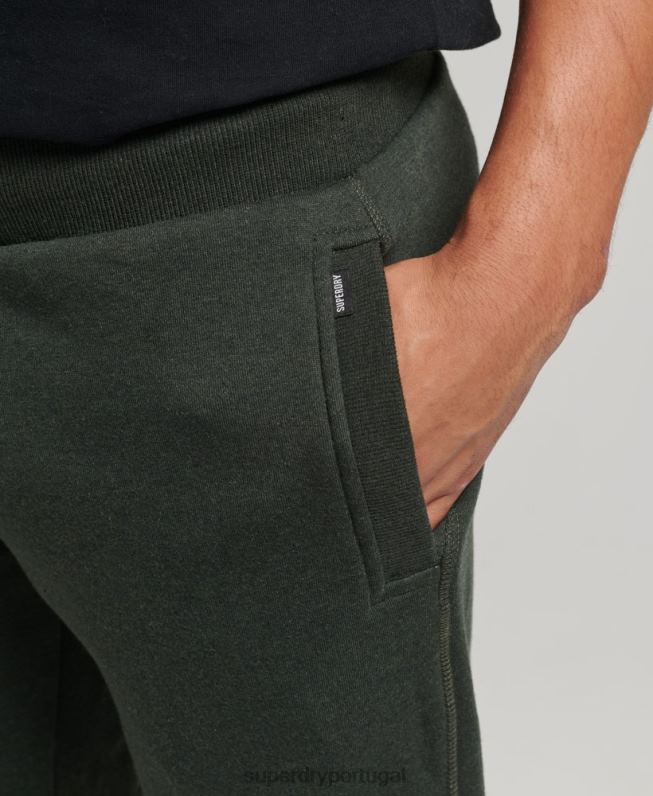 jogger vintage de algodão orgânico com logo bordado homens verde roupas Superdry 2208H6437