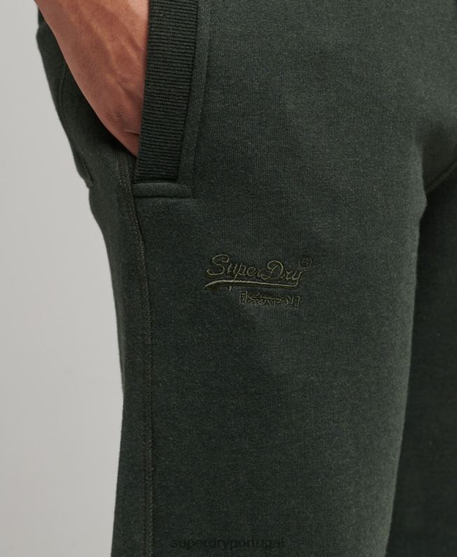 jogger vintage de algodão orgânico com logo bordado homens verde roupas Superdry 2208H6437